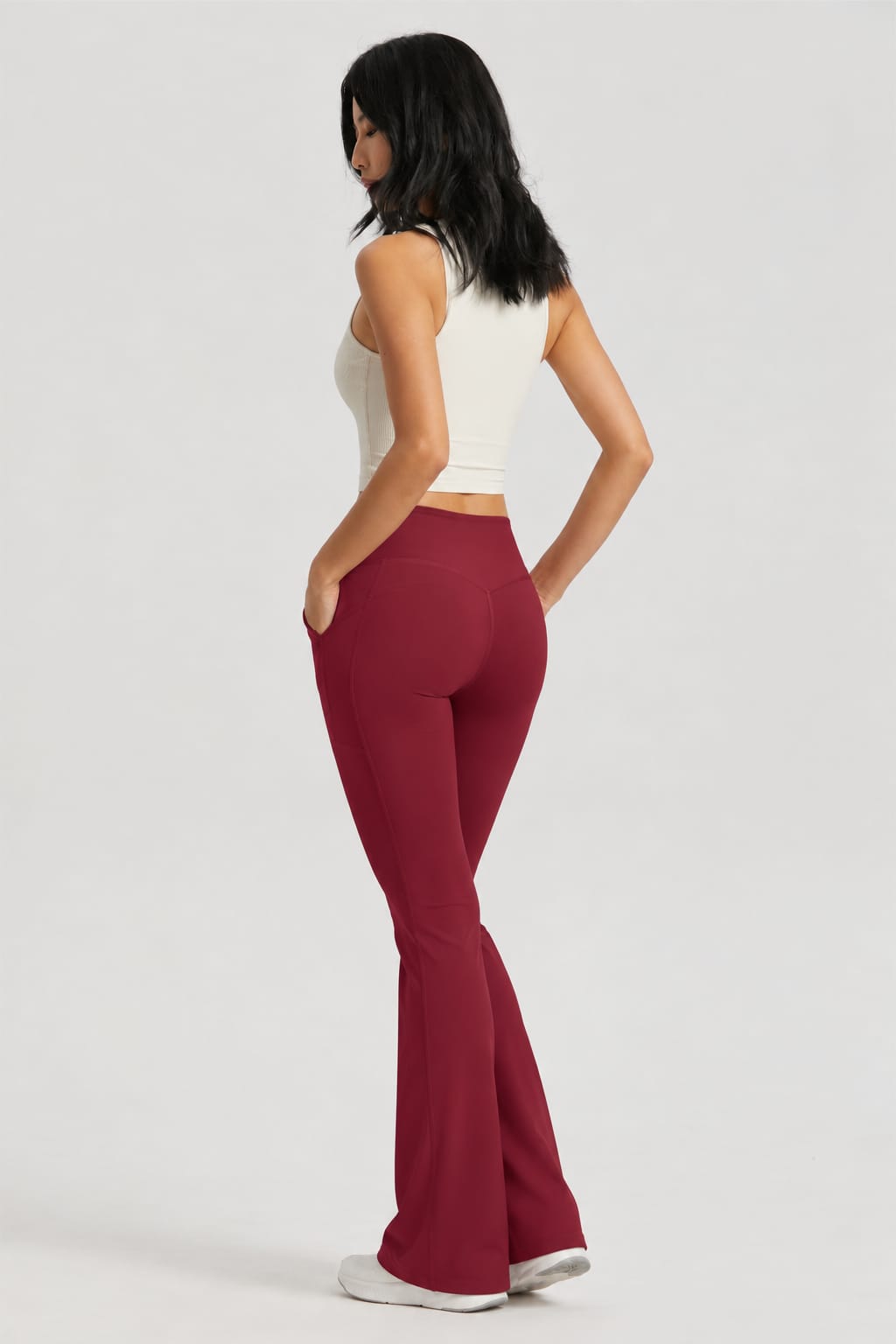 ESO Flared Pants (Red) + Tank Top (Ivory)